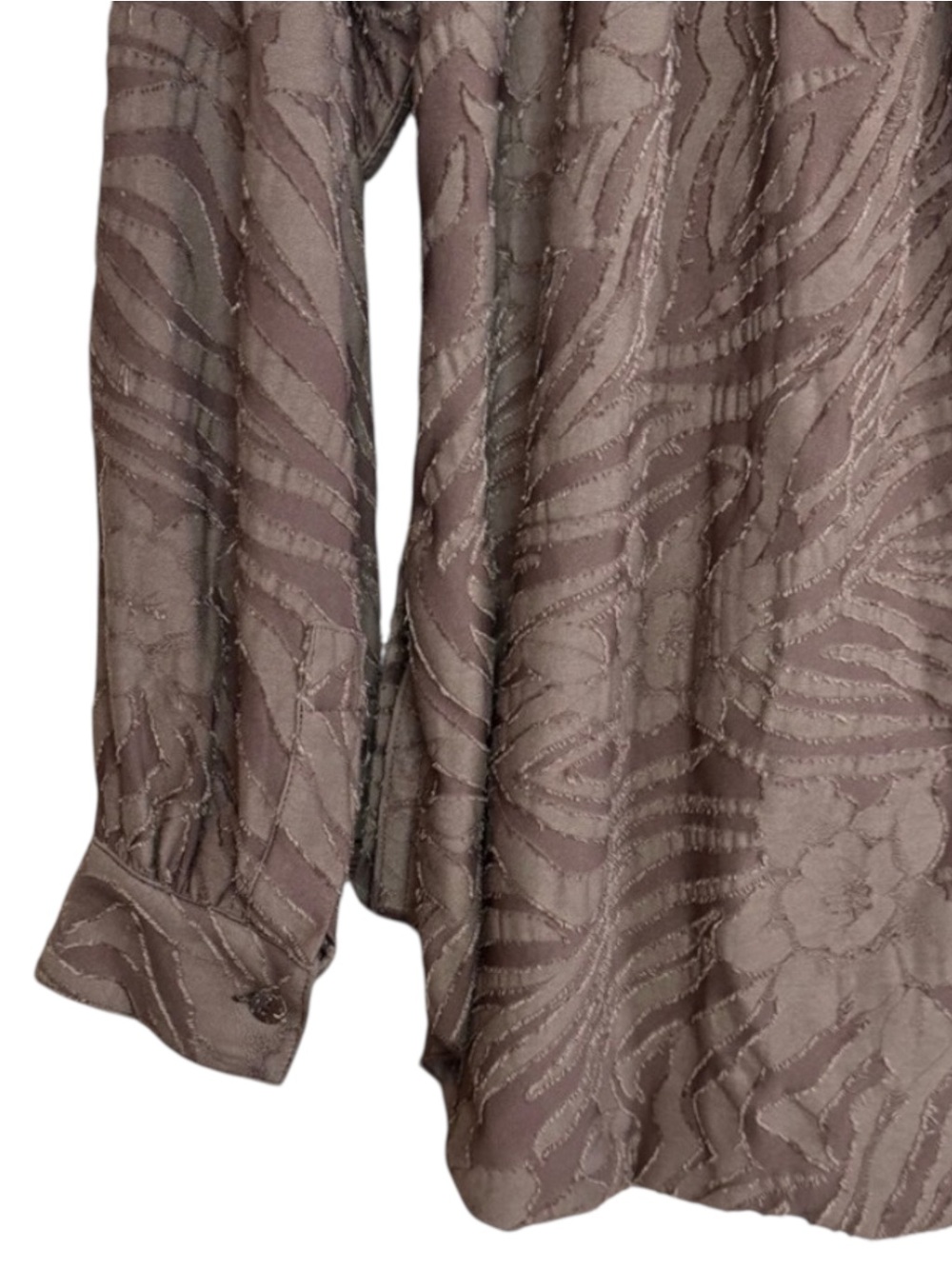 Free People Can’t Stop Dreaming Tunic Brown Satin Wood XS Boho Button Front - Picture 4 of 6